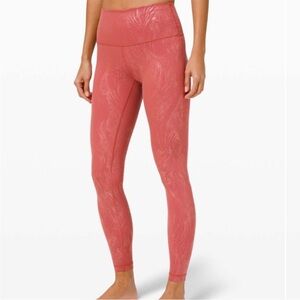 Lululemon Wunder Under High-Rise Tight 28" Shine Acclimatize Soft Cranberry  6